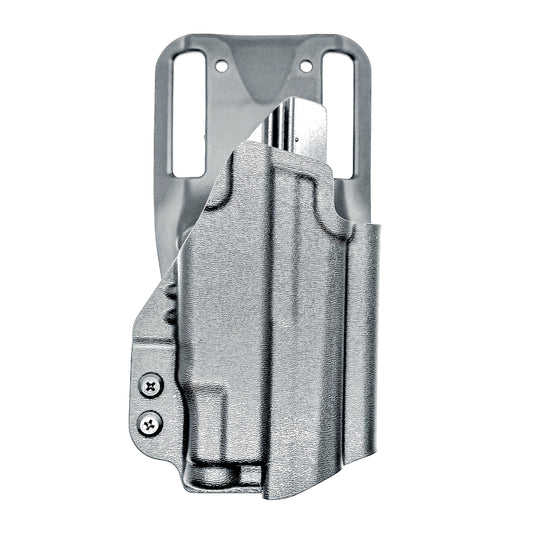 Black Duty and Competition OWB holster fits the Sig Sauer P365 AXG-Legion Gen 2 with a Streamlight TLR-7 Sub; shown with a duty drop attachment.