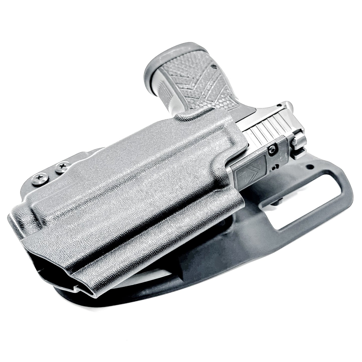 Black Duty and Competition OWB holster fits the Sig Sauer P365 AXG-Legion Gen 2 with a Streamlight TLR-7 Sub; shown with a duty drop attachment.