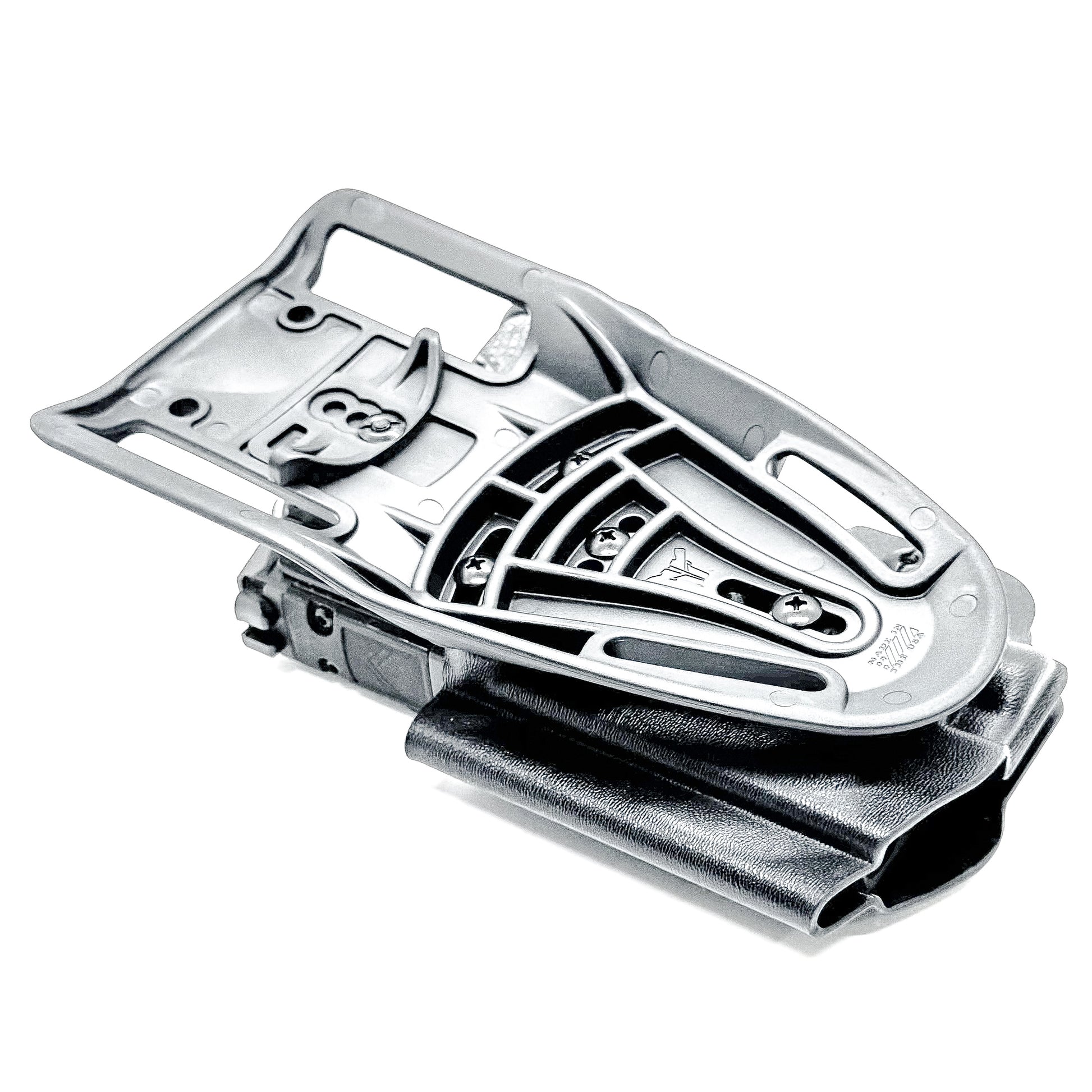 Black Duty and Competition OWB holster fits the Sig Sauer P365 AXG-Legion Gen 2 with a Streamlight TLR-7 Sub; shown with a duty drop attachment.