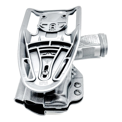 Black Duty and Competition OWB holster fits the Sig Sauer P365 AXG-Legion Gen 2 with a Streamlight TLR-7 Sub; shown with a duty drop attachment.