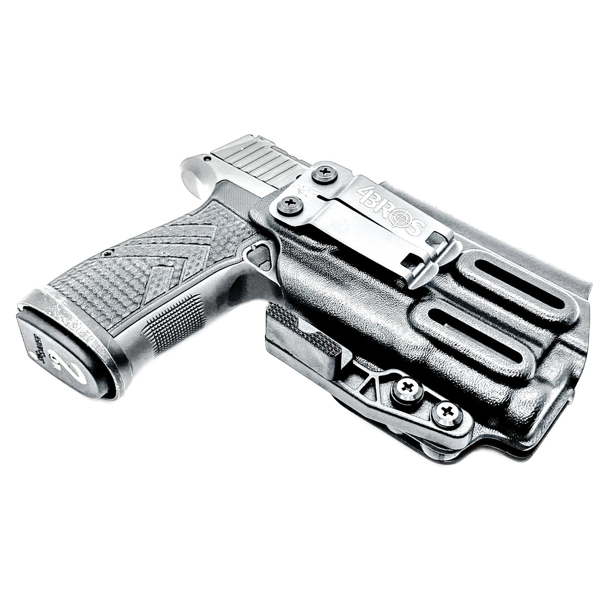 4Bros Inside Waistband (IWB) Holster for Sig P365-AXG Legion with SureFire XC3 Sub. Red dot ready, Enigma compatible, Gen 1 & Gen 2 specific. Made in USA.