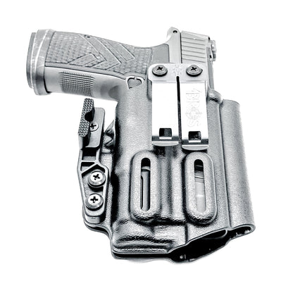 4Bros Inside Waistband (IWB) Holster for Sig P365-AXG Legion with SureFire XC3 Sub. Red dot ready, Enigma compatible, Gen 1 & Gen 2 specific. Made in USA.