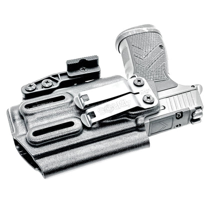 4Bros Inside Waistband (IWB) Holster for Sig P365-AXG Legion with SureFire XC3 Sub. Red dot ready, Enigma compatible, Gen 1 & Gen 2 specific. Made in USA.