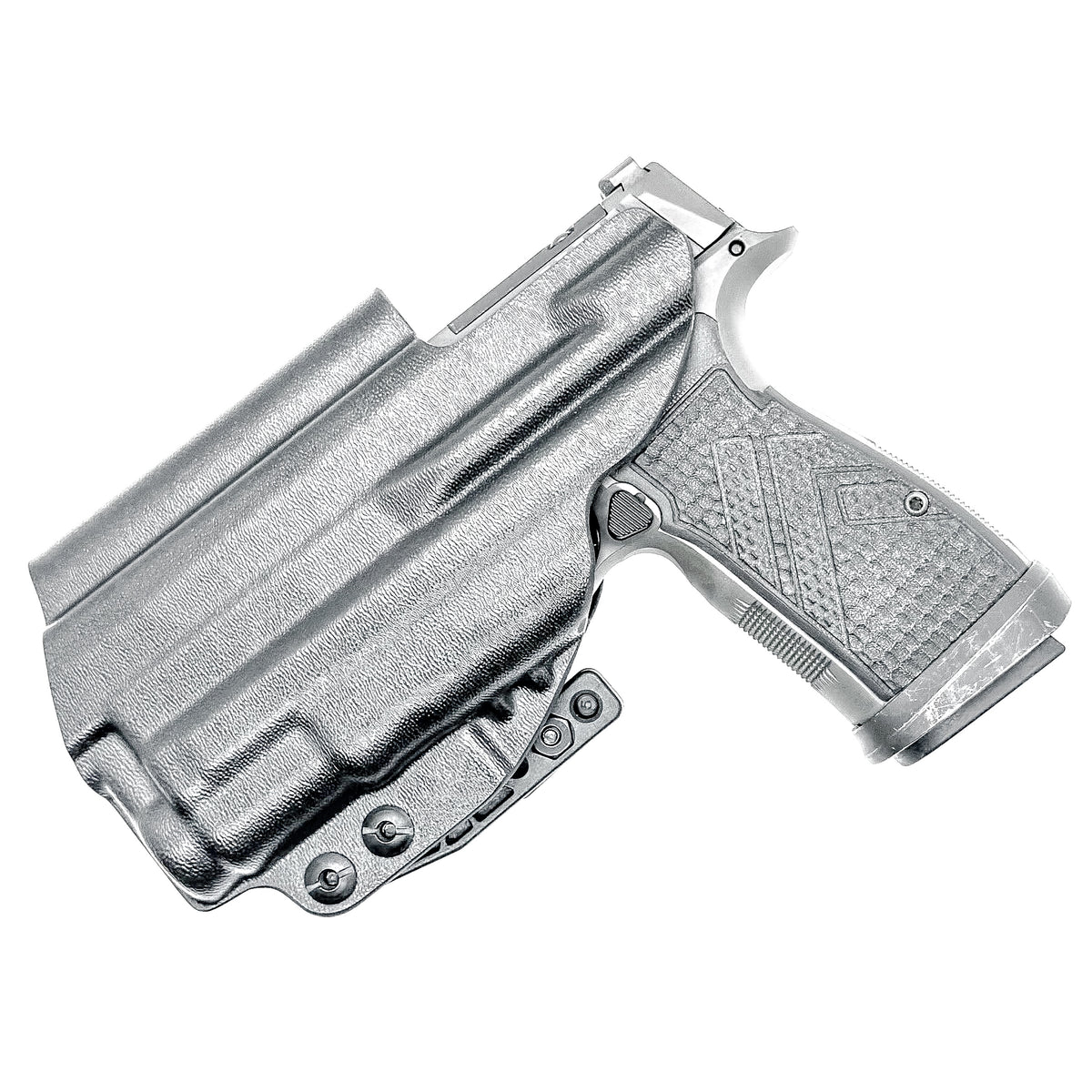 4Bros Inside Waistband (IWB) Holster for Sig P365-AXG Legion with SureFire XC3 Sub. Red dot ready, Enigma compatible, Gen 1 & Gen 2 specific. Made in USA.