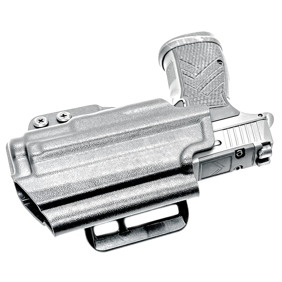 Precision-Built OWB holster for SIG P365-AXG Legion with SureFire XC3 Sub. Adjustable retention, optics-ready, threaded barrel compatible. Made in the USA.