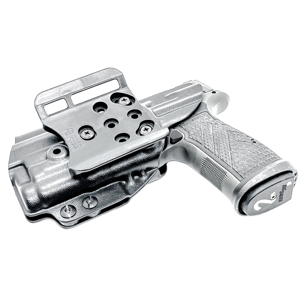 Precision-Built OWB holster for SIG P365-AXG Legion with SureFire XC3 Sub. Adjustable retention, optics-ready, threaded barrel compatible. Made in the USA.