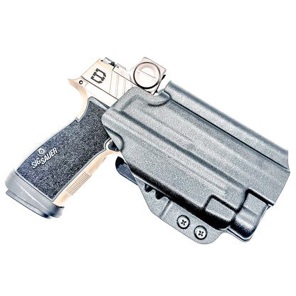 OWB holster for Sig Sauer P365-DH3 AXG with TLR-7 HL-X. Outside Waistband holster for range, training, and open carry with adjustable retention.