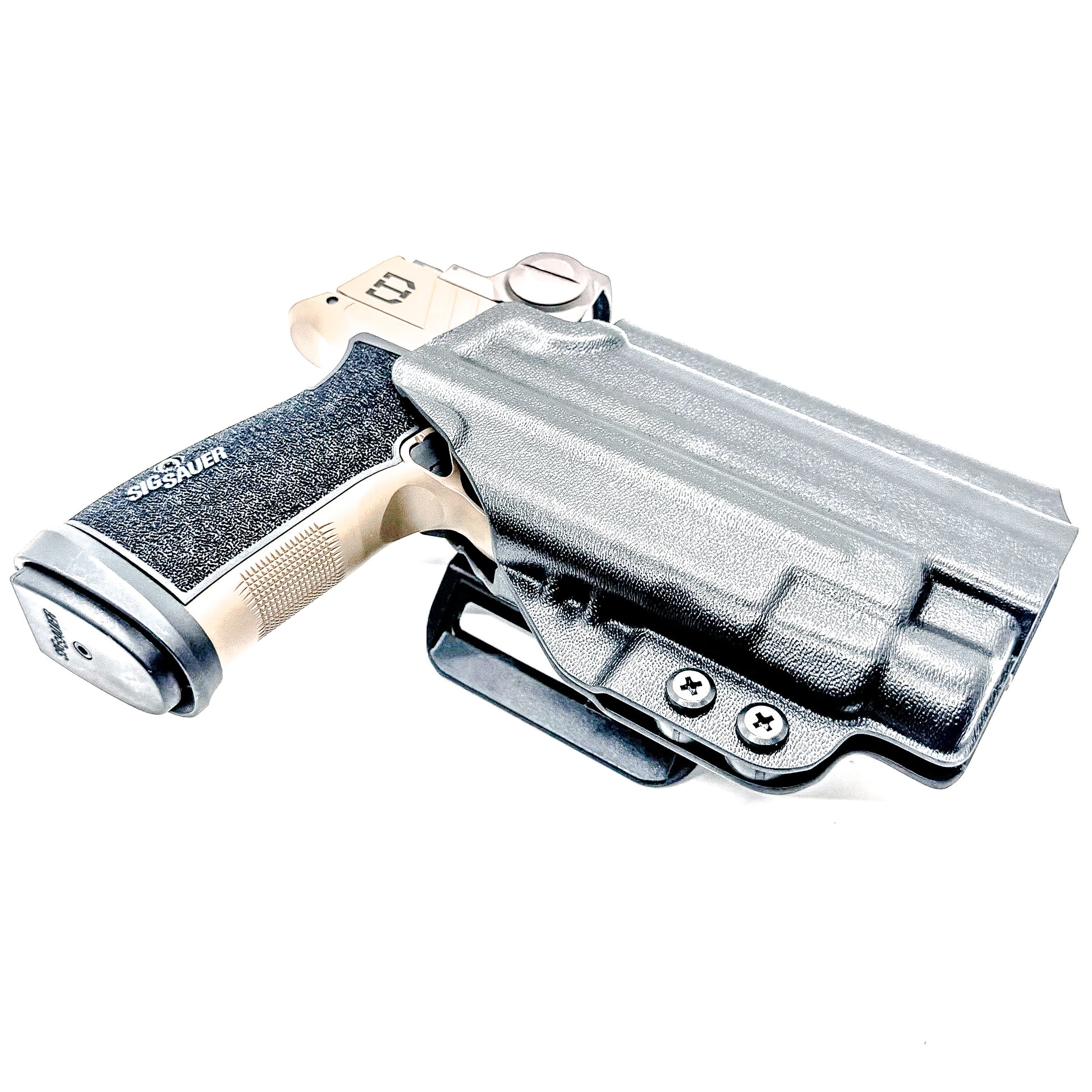 OWB holster for Sig Sauer P365-DH3 AXG with TLR-7 HL-X. Outside Waistband holster for range, training, and open carry with adjustable retention.