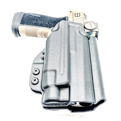 OWB holster for Sig Sauer P365-DH3 AXG with TLR-7 HL-X. Outside Waistband holster for range, training, and open carry with adjustable retention.