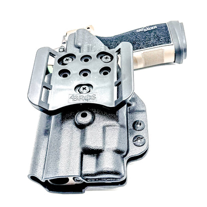 OWB holster for Sig Sauer P365-DH3 AXG with TLR-7 HL-X. Outside Waistband holster for range, training, and open carry with adjustable retention.