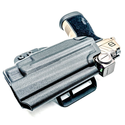 OWB holster for Sig Sauer P365-DH3 AXG with TLR-7 HL-X. Outside Waistband holster for range, training, and open carry with adjustable retention.
