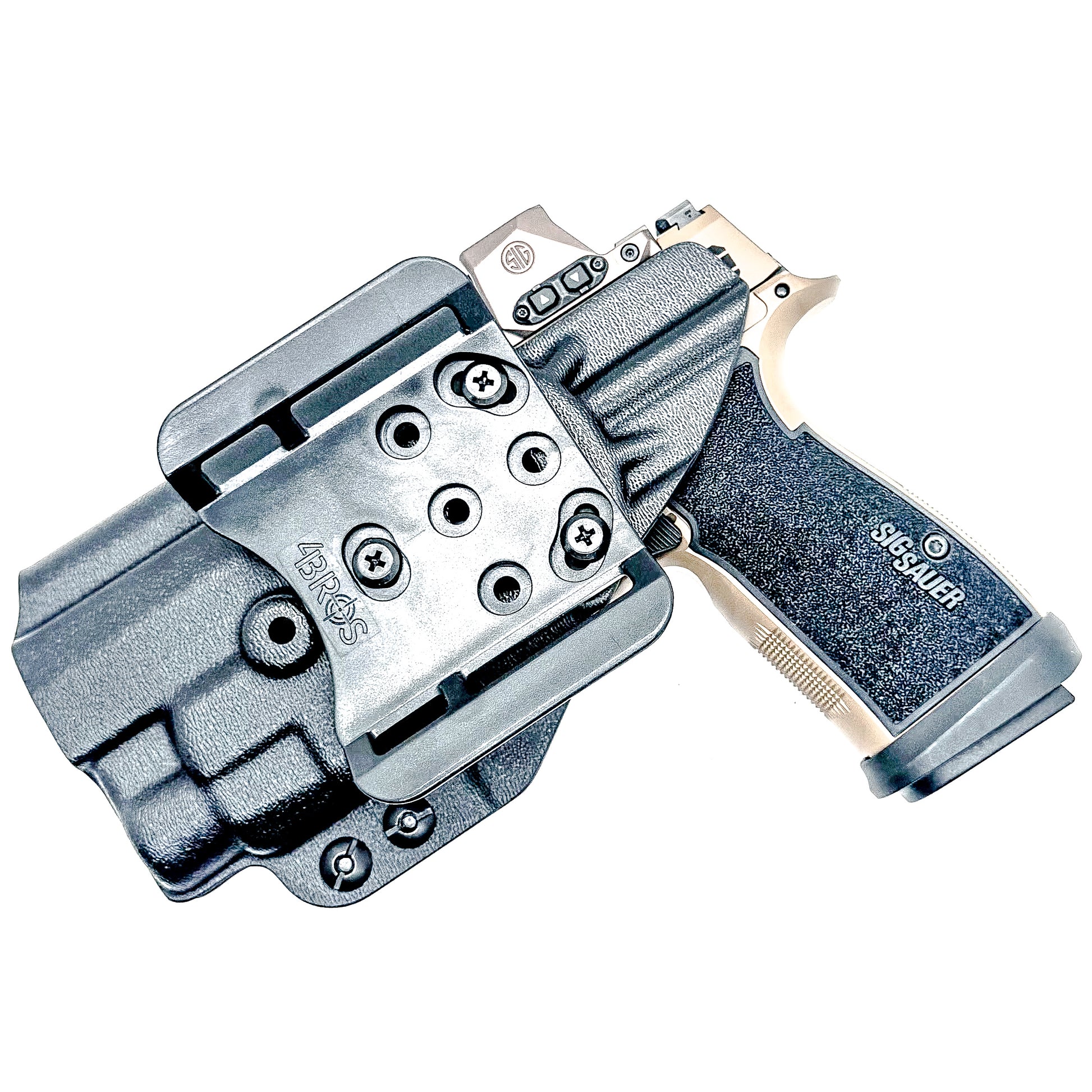 OWB holster for Sig Sauer P365-DH3 AXG with TLR-7 HL-X. Outside Waistband holster for range, training, and open carry with adjustable retention.