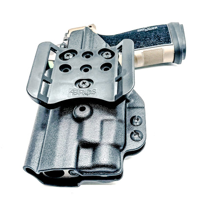 OWB holster for Sig Sauer P365-DH3 AXG with TLR-7 HL-X. Outside Waistband holster for range, training, and open carry with adjustable retention.