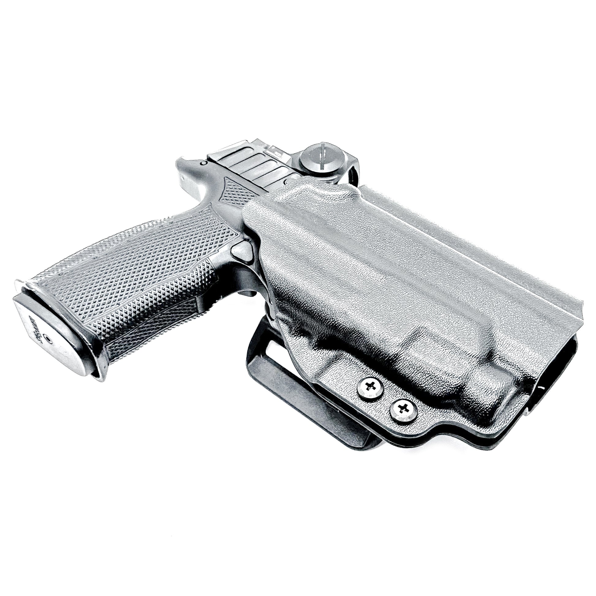 OWB holster for Sig P365-FUSE with Icarus MACRO/FUSE A.C.E. EVO grip & Streamlight TLR-7 HL-X. Optics-ready, open muzzle, adjustable retention. USA-made.