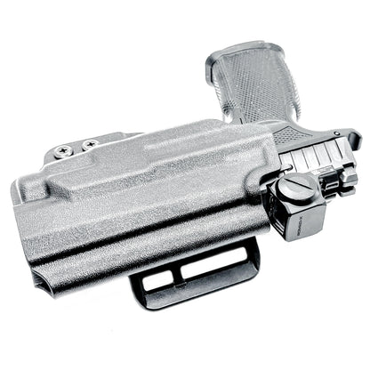 OWB holster for Sig P365-FUSE with Icarus MACRO/FUSE A.C.E. EVO grip & Streamlight TLR-7 HL-X. Optics-ready, open muzzle, adjustable retention. USA-made.