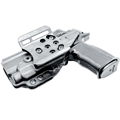 OWB holster for Sig P365-FUSE with Icarus MACRO/FUSE A.C.E. EVO grip & Streamlight TLR-7 HL-X. Optics-ready, open muzzle, adjustable retention. USA-made.