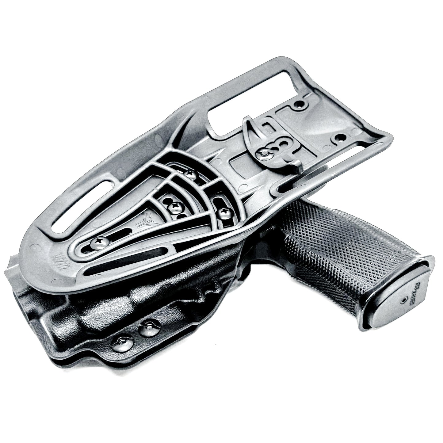 Four Brothers Duty & competition holster for Sig P365-FUSE with TLR-7 HL-X and Icarus grip. Light-based retention, optic ready, rugged design, USA made.