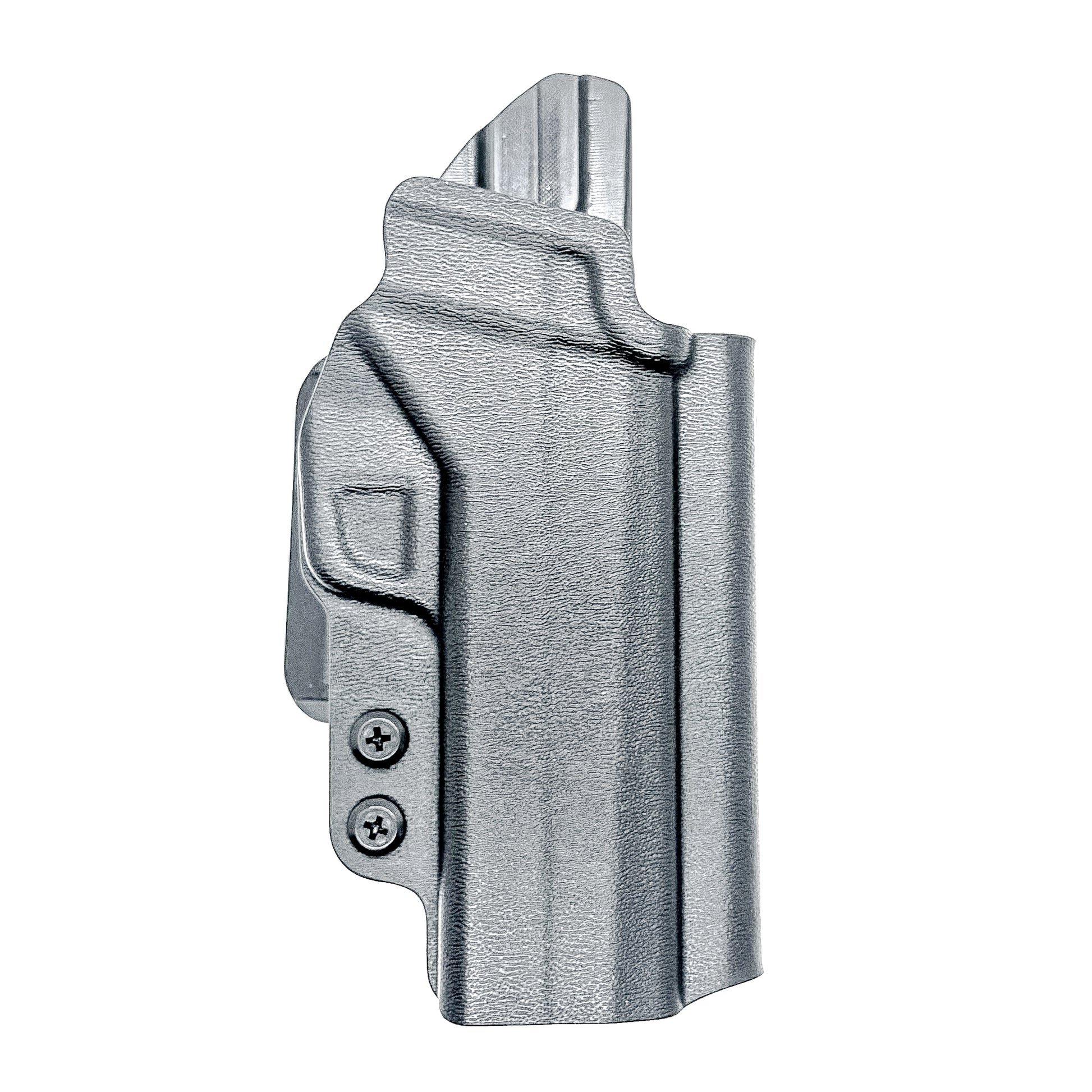 Versatile black OWB holster for Sig Sauer P365-FUSE. Ambidextrous design, optic-ready, and adjustable cant from  Four Brothers Holsters