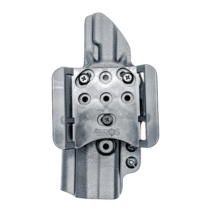 Versatile black OWB holster for Sig Sauer P365-FUSE. Ambidextrous design, optic-ready, and adjustable cant from  Four Brothers Holsters