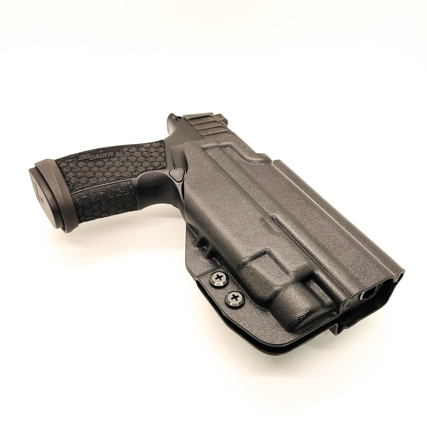 For the best Outside Waistband OWB Kydex Holster designed to fit the Sig Sauer P365-FUSE with Streamlight TLR-7 HL-X, TLR-7A & TLR-7X, shop Four Brothers 4BROS Holsters. Full sweat guard, adjustable retention, reduced printing. Made in the USA. Open muzzle for threaded barrels, cut for red dot sights. P 365 FUSE TLR-7