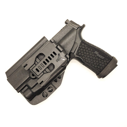 For the best Outside Waistband OWB Kydex Holster designed to fit the Sig Sauer P365-FUSE with Streamlight TLR-7 HL-X, TLR-7A & TLR-7X, shop Four Brothers 4BROS Holsters. Full sweat guard, adjustable retention, reduced printing. Made in the USA. Open muzzle for threaded barrels, cut for red dot sights. P 365 FUSE TLR-7