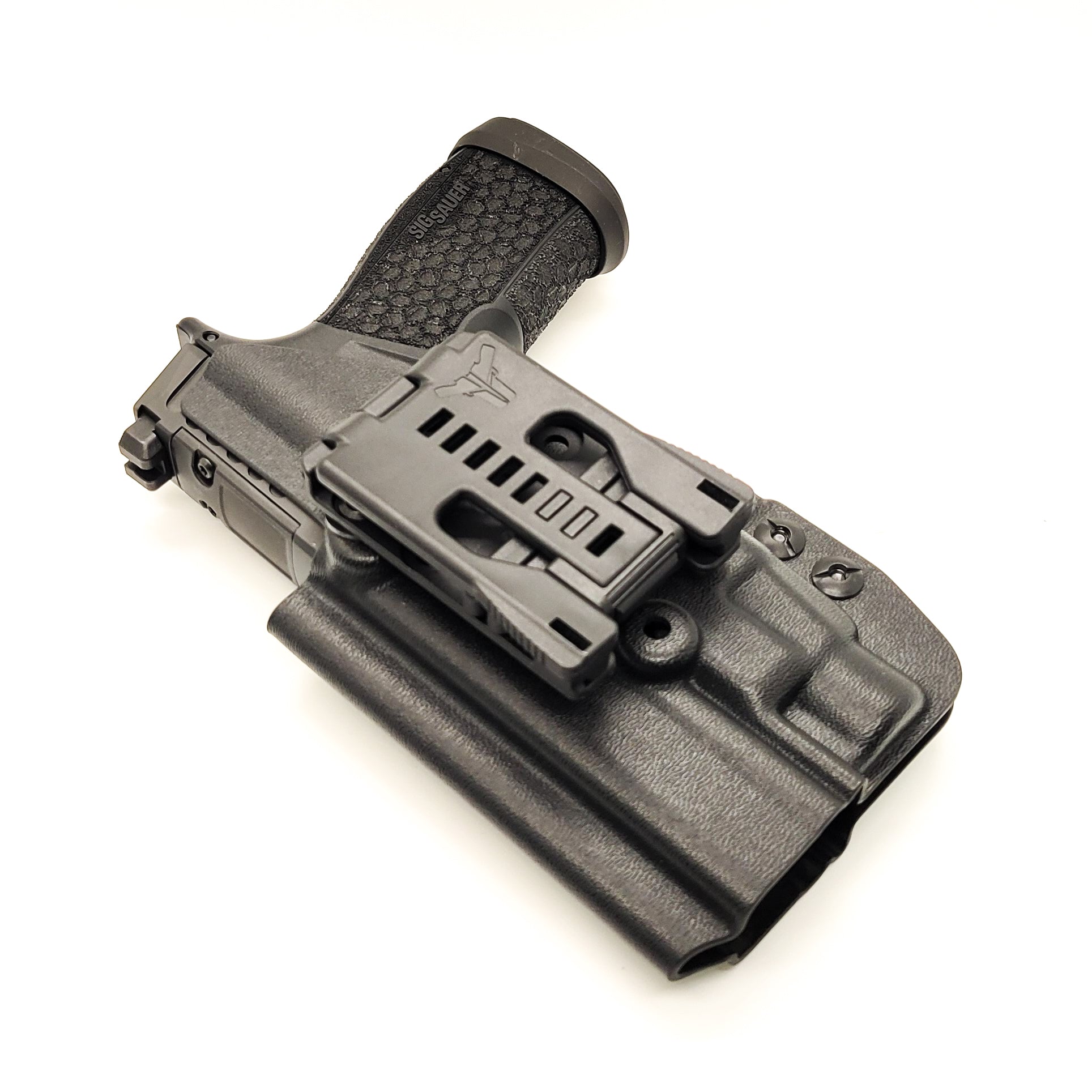 For the best Outside Waistband OWB Kydex Holster designed to fit the Sig Sauer P365-FUSE with Streamlight TLR-7 HL-X, TLR-7A & TLR-7X, shop Four Brothers 4BROS Holsters. Full sweat guard, adjustable retention, reduced printing. Made in the USA. Open muzzle for threaded barrels, cut for red dot sights. P 365 FUSE TLR-7