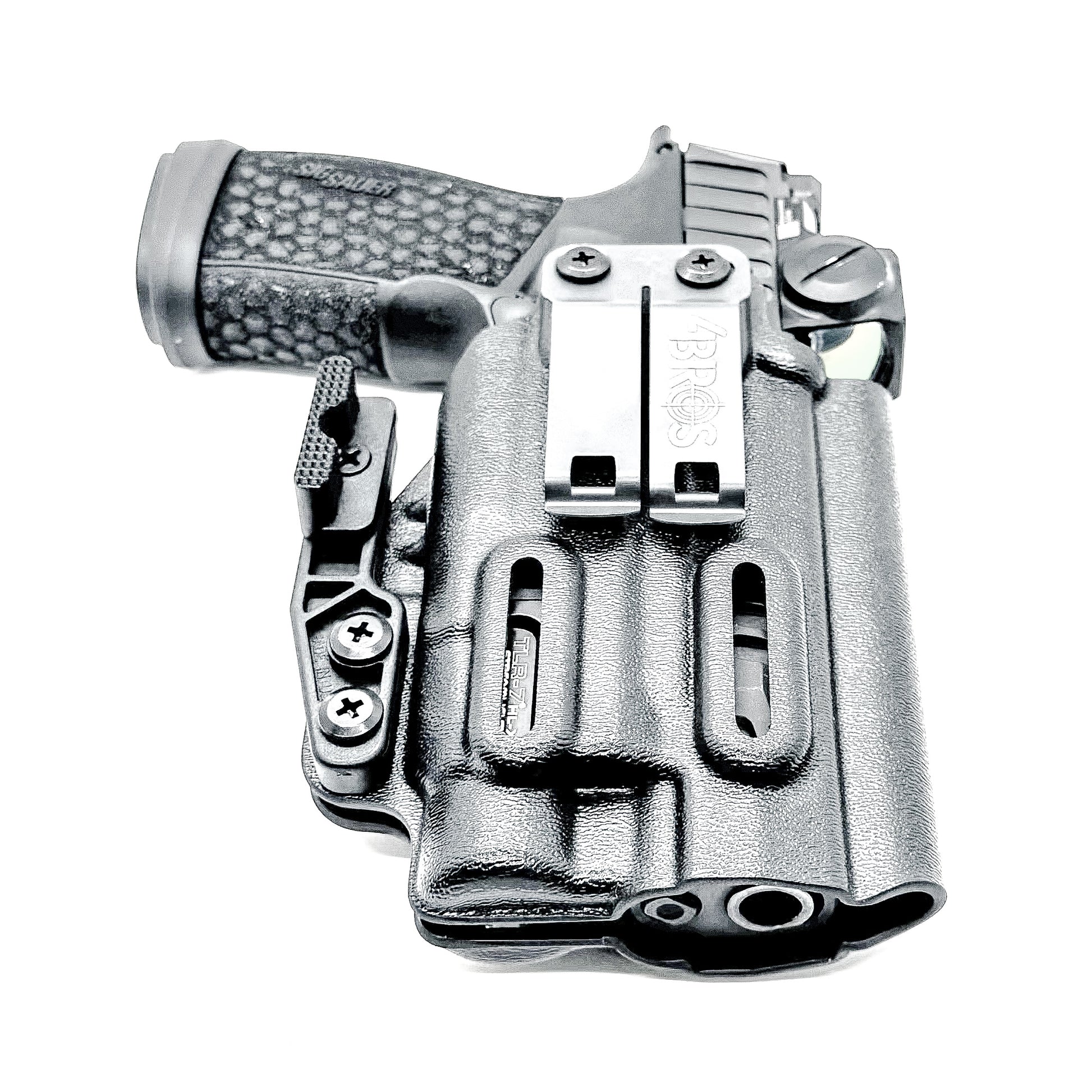 Black Inside Waistband IWB Holster for the Sig Sauer P365-FUSE with the Streamlight TLR-7X, TLR-7 A, or TLR-7 HL-X from Four Brothers 4BROS Holsters.