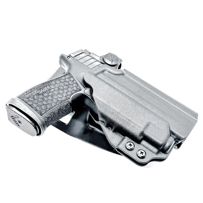 Outside Waistband (OWB) light-duty competition holster for Sig Sauer P365-FUSE with Streamlight 1913 TLR-8 Sub. Light-based retention, optic ready, USA made.