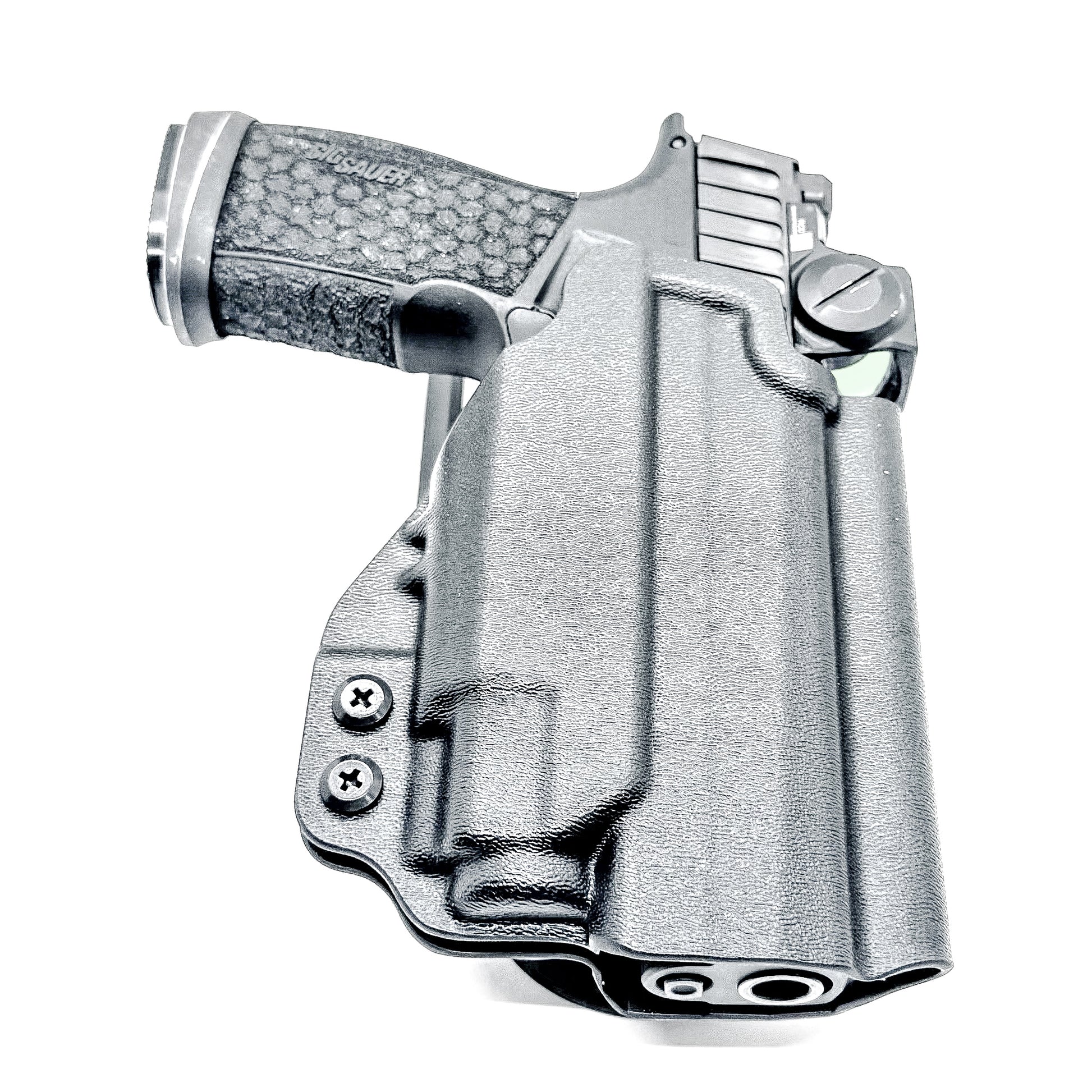 Outside Waistband (OWB) light-duty competition holster for Sig Sauer P365-FUSE with Streamlight 1913 TLR-8 Sub. Light-based retention, optic ready, USA made.