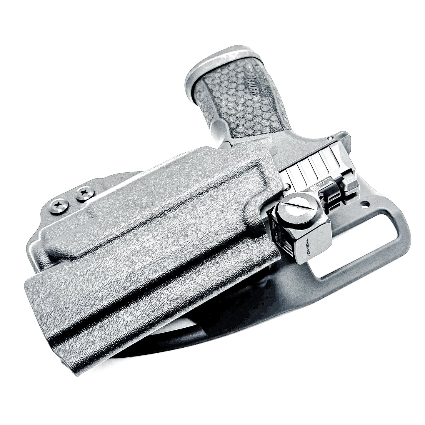 Outside Waistband (OWB) light-duty competition holster for Sig Sauer P365-FUSE with Streamlight 1913 TLR-8 Sub. Light-based retention, optic ready, USA made.