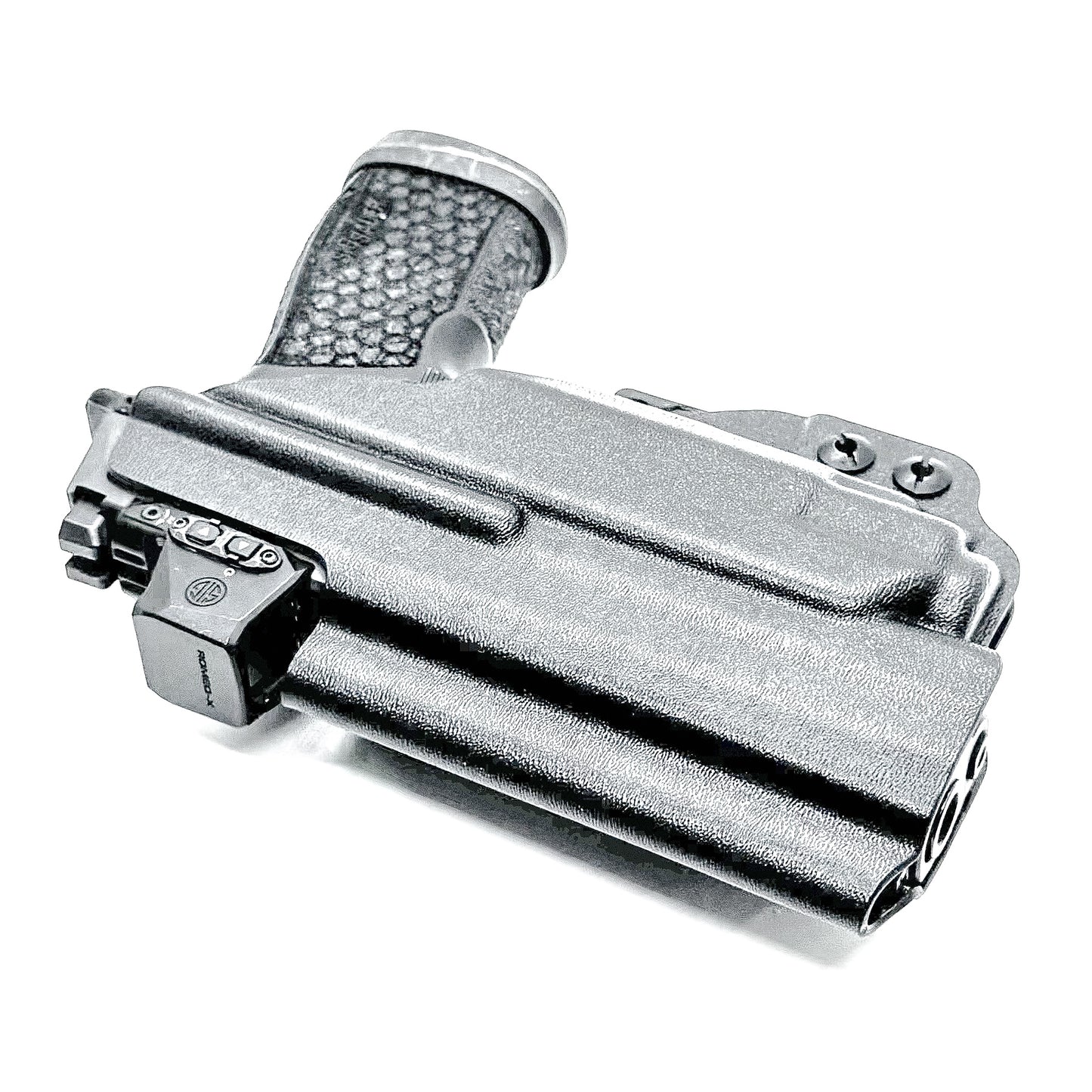 Inside Waistband (IWB) holster for Sig Sauer P365-FUSE with Streamlight TLR-8 Sub (1913). Light-based retention, optic-ready, adjustable ride height, and cant.