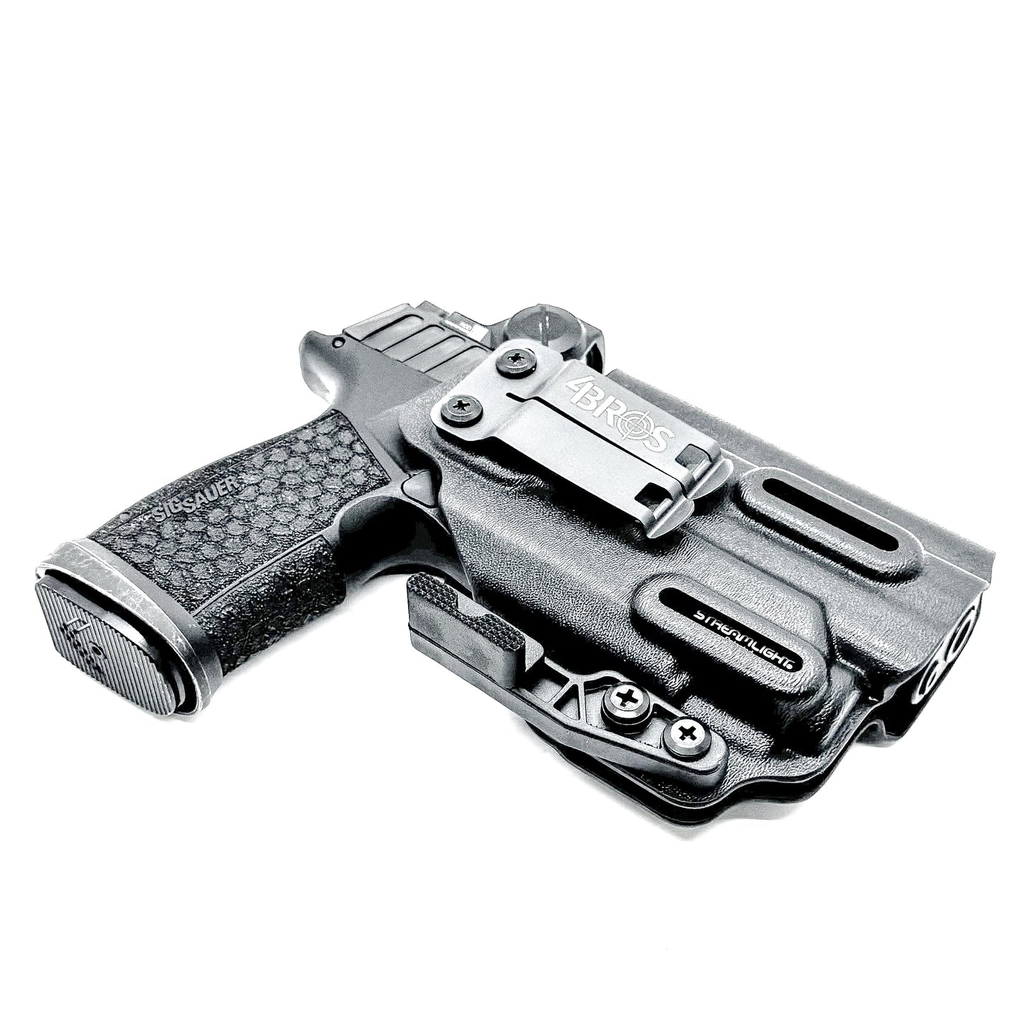 Inside Waistband (IWB) holster for Sig Sauer P365-FUSE with Streamlight TLR-8 Sub (1913). Light-based retention, optic-ready, adjustable ride height, and cant.