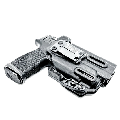 Inside Waistband (IWB) holster for Sig Sauer P365-FUSE with Streamlight TLR-8 Sub (1913). Light-based retention, optic-ready, adjustable ride height, and cant.