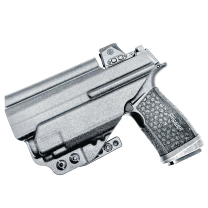 Inside Waistband (IWB) holster for Sig Sauer P365-FUSE with Streamlight TLR-8 Sub (1913). Light-based retention, optic-ready, adjustable ride height, and cant.