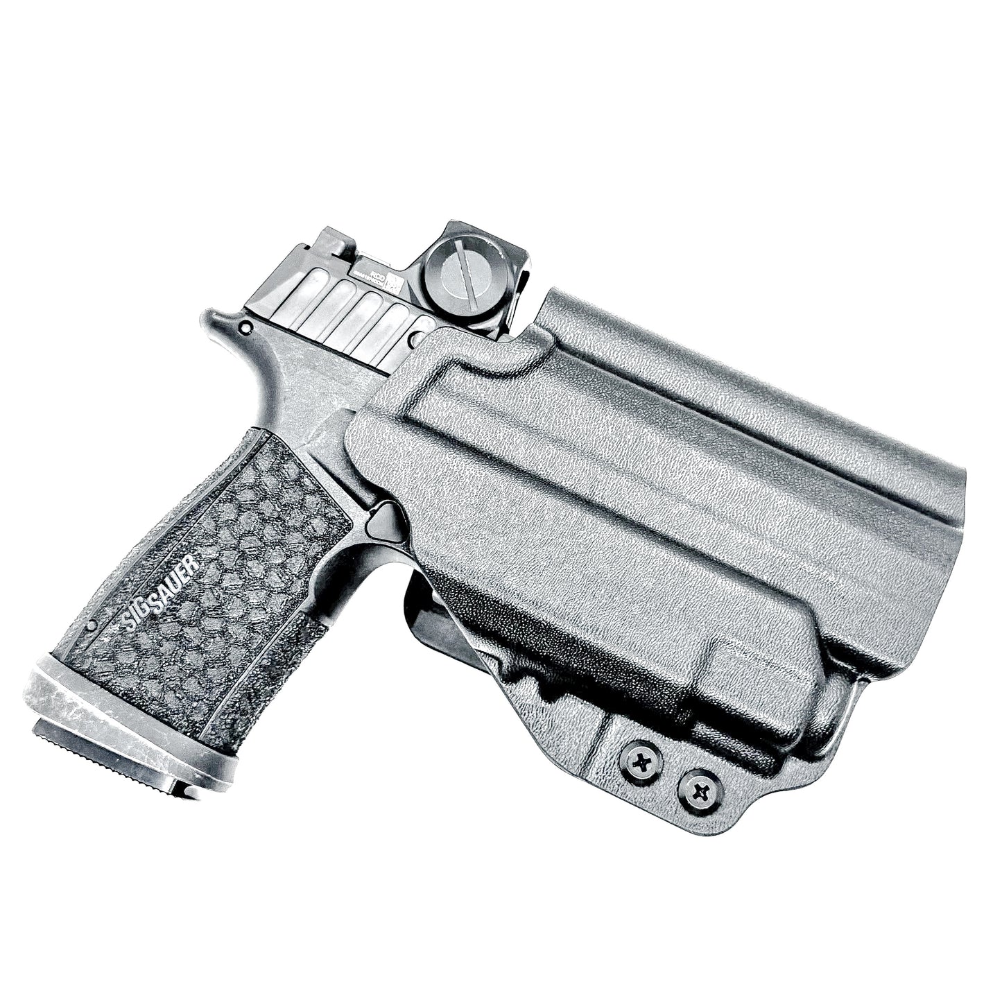 Outside Waistband (OWB) holster for Sig Sauer P365-FUSE with Streamlight 1913 TLR-8 Sub. Light-based retention, optic-ready, durable thermoplastic, Made in USA.