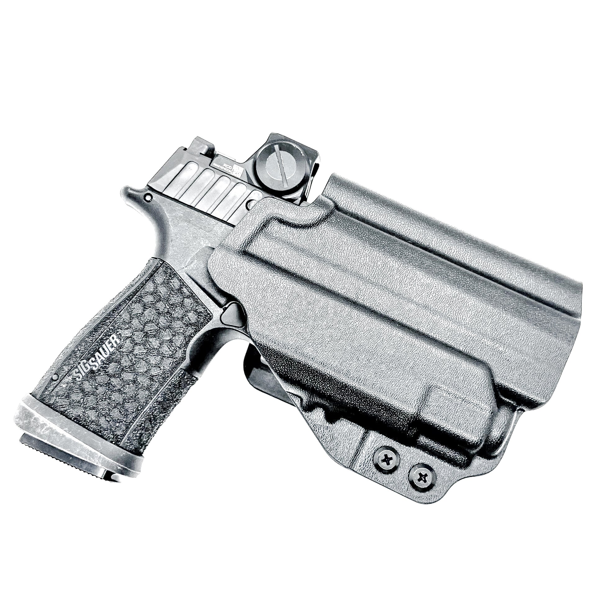 Outside Waistband (OWB) holster for Sig Sauer P365-FUSE with Streamlight 1913 TLR-8 Sub. Light-based retention, optic-ready, durable thermoplastic, Made in USA.