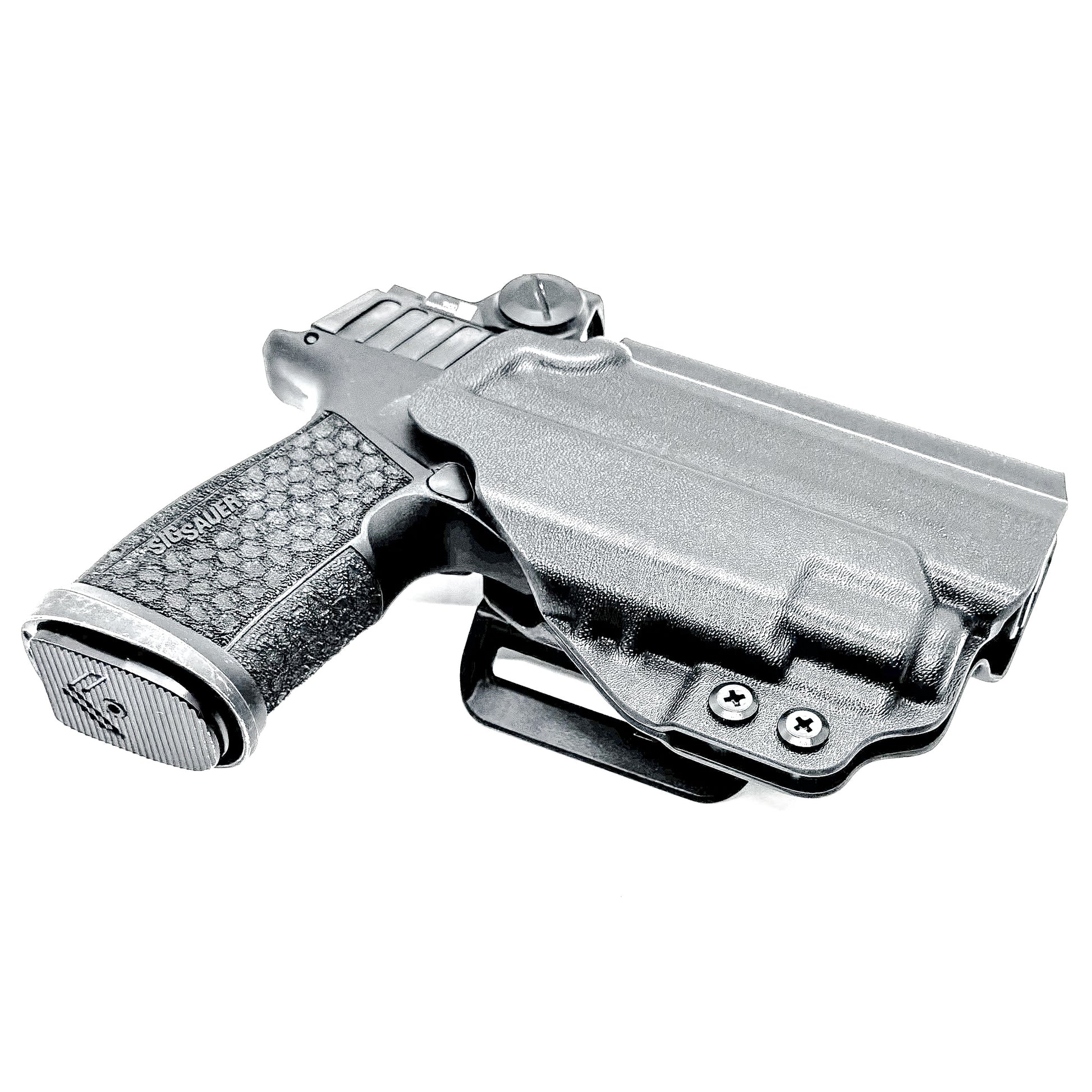 Outside Waistband (OWB) holster for Sig Sauer P365-FUSE with Streamlight 1913 TLR-8 Sub. Light-based retention, optic-ready, durable thermoplastic, Made in USA.