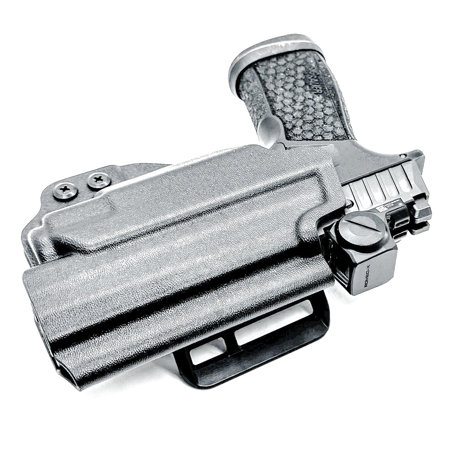 Outside Waistband (OWB) holster for Sig Sauer P365-FUSE with Streamlight 1913 TLR-8 Sub. Light-based retention, optic-ready, durable thermoplastic, Made in USA.