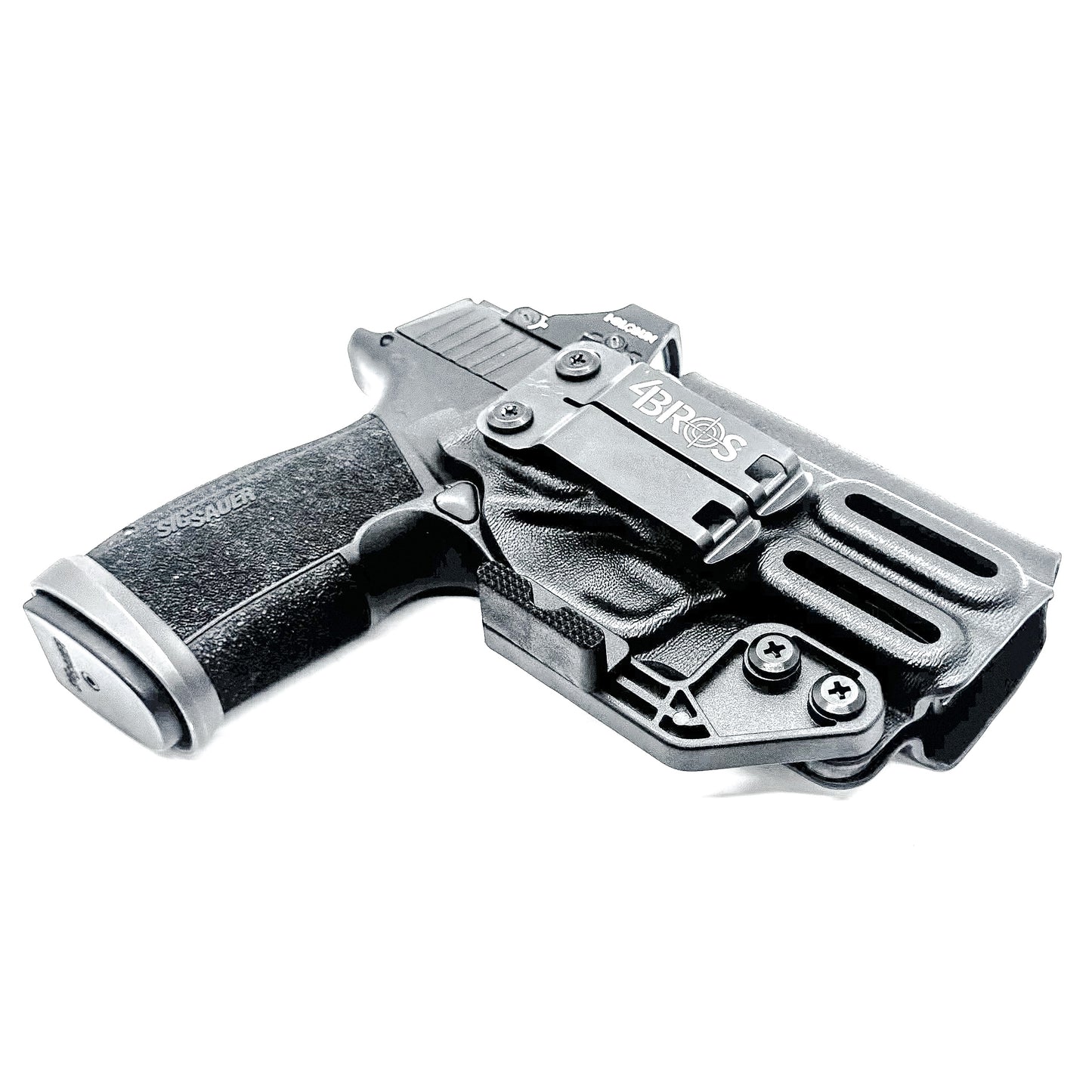 Black Inside Waistband Holster for the Sig Sauer P365-XMacro Comp with DCC Monoblock and Modwing.