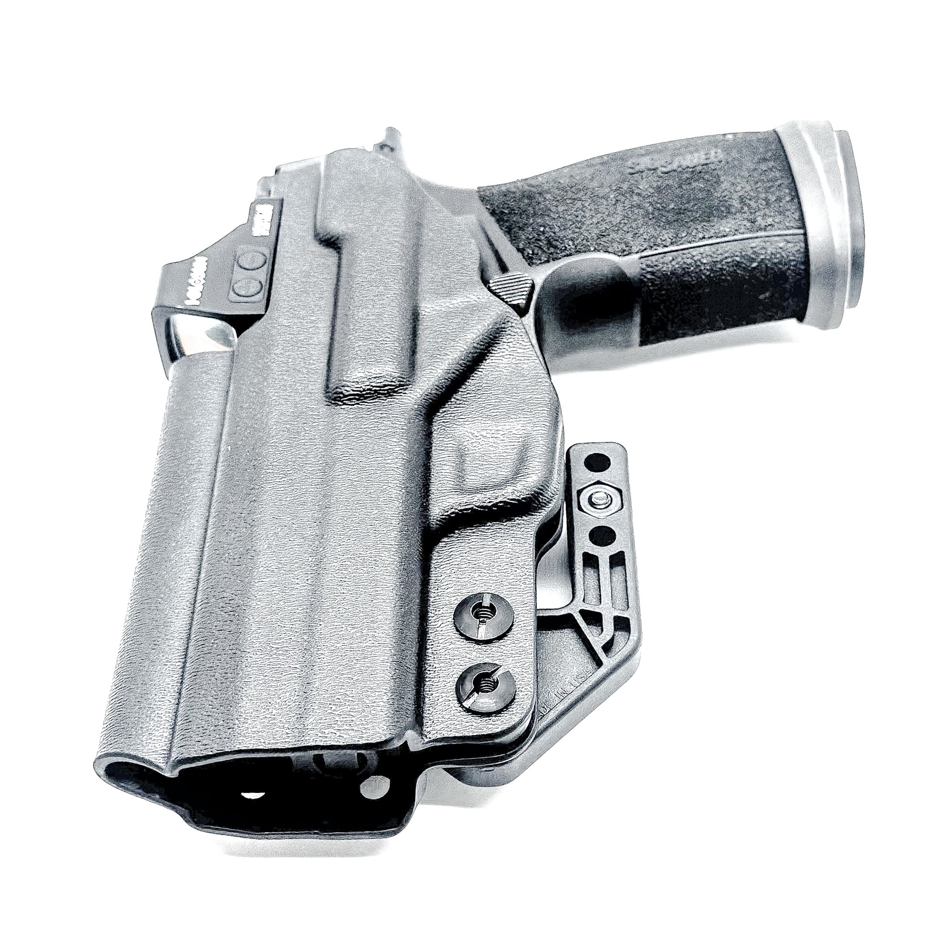 Black Inside Waistband Holster for the Sig Sauer P365-XMacro Comp with DCC Monoblock and Modwing.