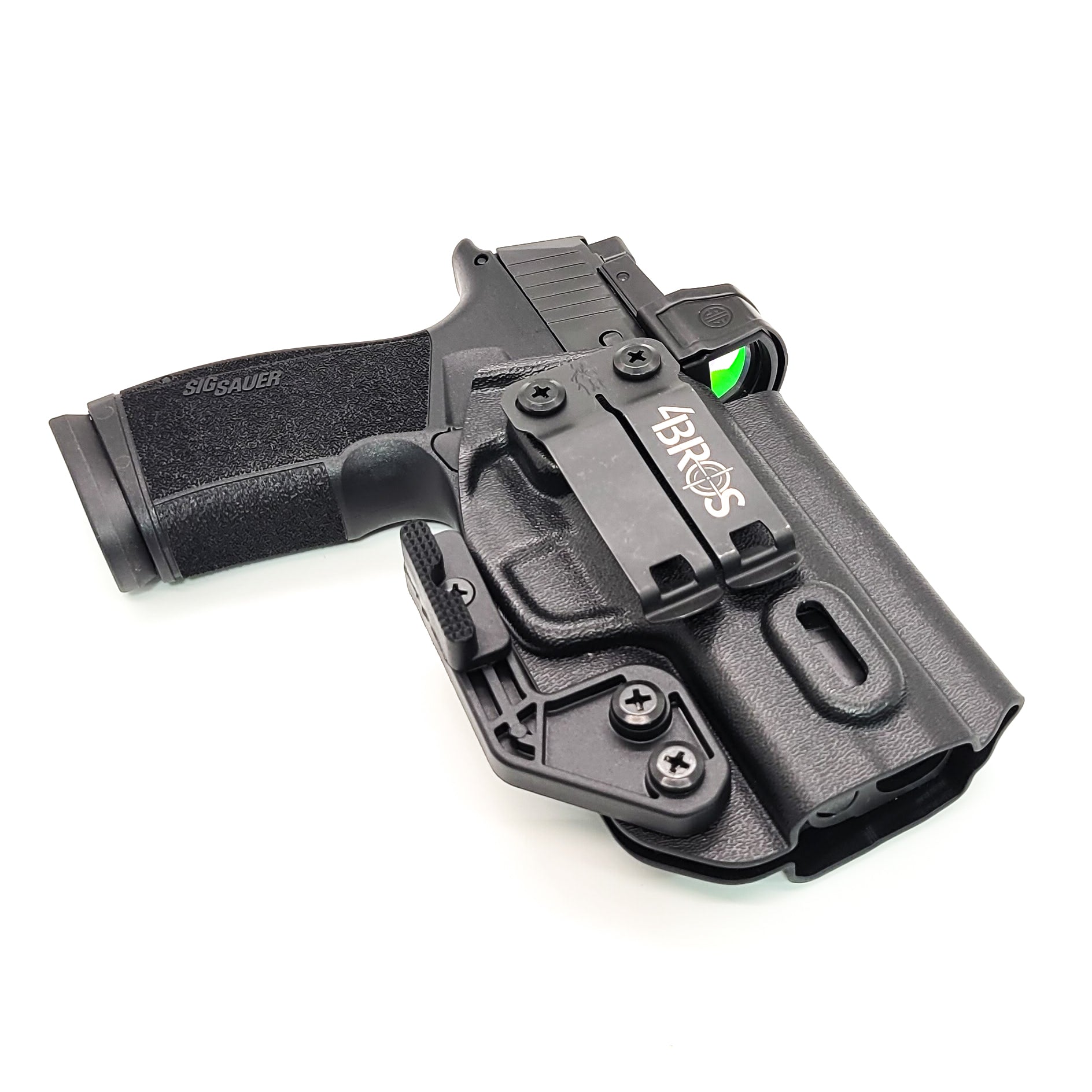 For the best IWB Kydex Inside Waistband Holster for the Sig Sauer P365-XMACRO ROMEOZERO ELITE, P365-XMACRO COMP, or P365-XMACRO, shop Four Brothers Holsters. 