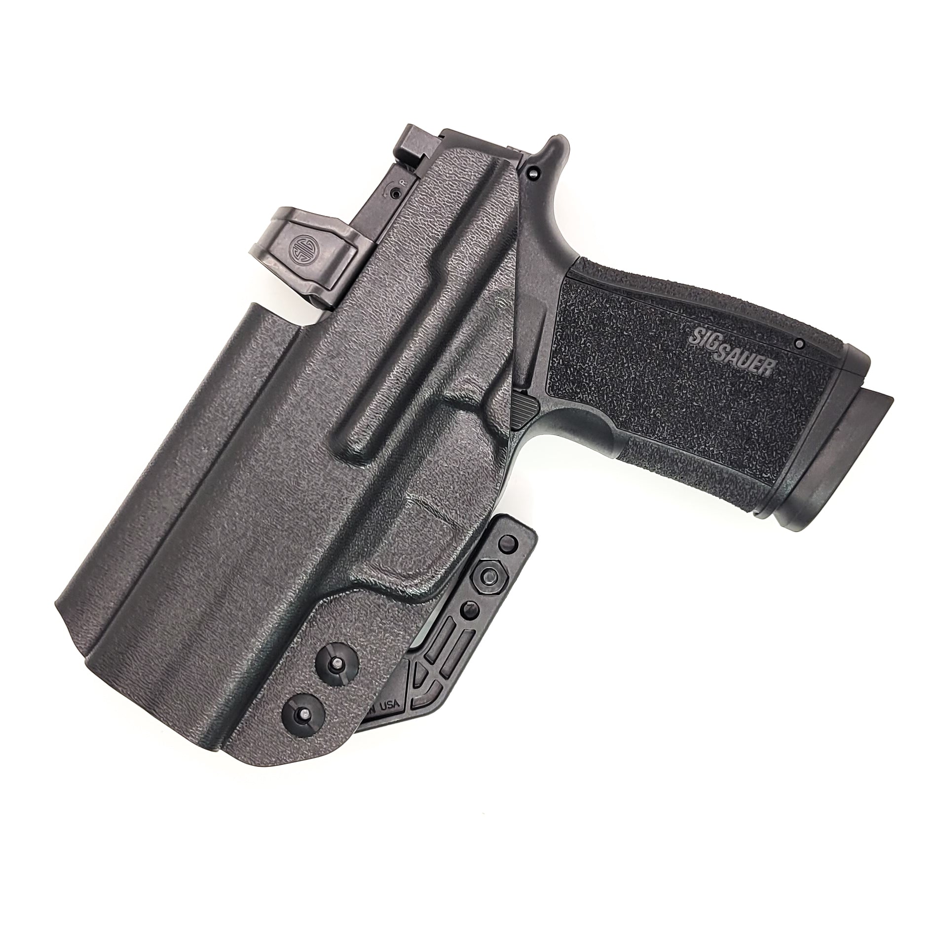 For the best IWB Kydex Inside Waistband Holster for the Sig Sauer P365-XMACRO ROMEOZERO ELITE, P365-XMACRO COMP, or P365-XMACRO, shop Four Brothers Holsters. 