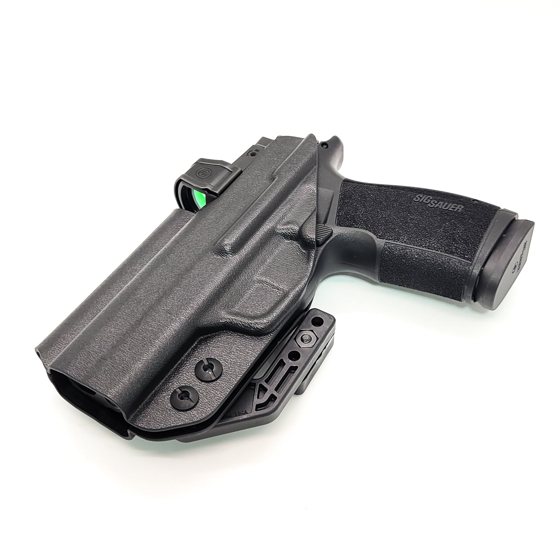 For the best IWB Kydex Inside Waistband Holster for the Sig Sauer P365-XMACRO ROMEOZERO ELITE, P365-XMACRO COMP, or P365-XMACRO, shop Four Brothers Holsters. 