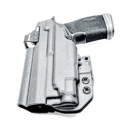 Black IWB holster for the Sig P365-XMACRO Comp & TLR-7 Sub Light with DCC Monoblock and Modwing.