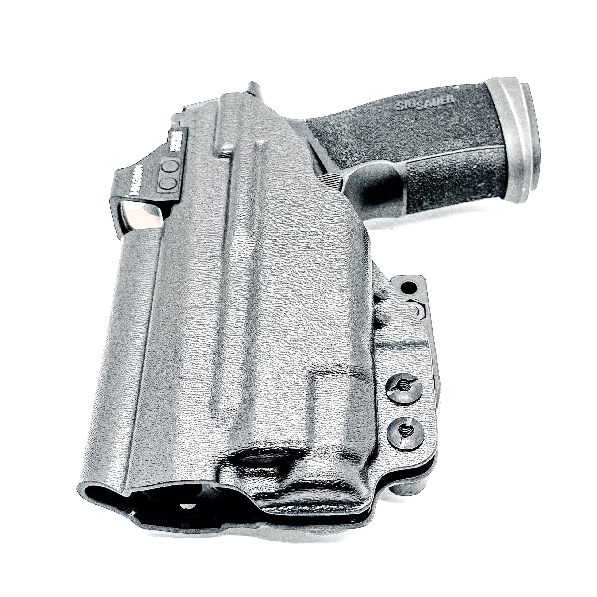 Black IWB Kydex Inside Waistband Holster for the Sig Sauer P365-XMACRO COMP with Streamlight TLR-7 X & TLR-7 A with DCC Monoblock and a modwing.