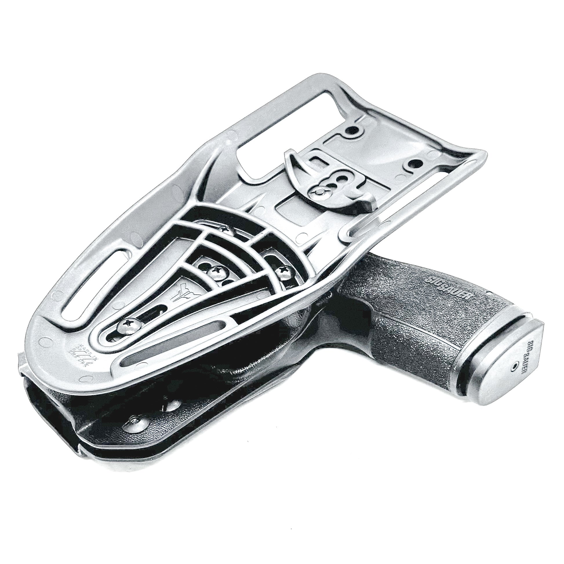 Black OWB light duty and competition holster for Sig Sauer P365-XMACRO. Red dot ready, threaded barrel compatible. 