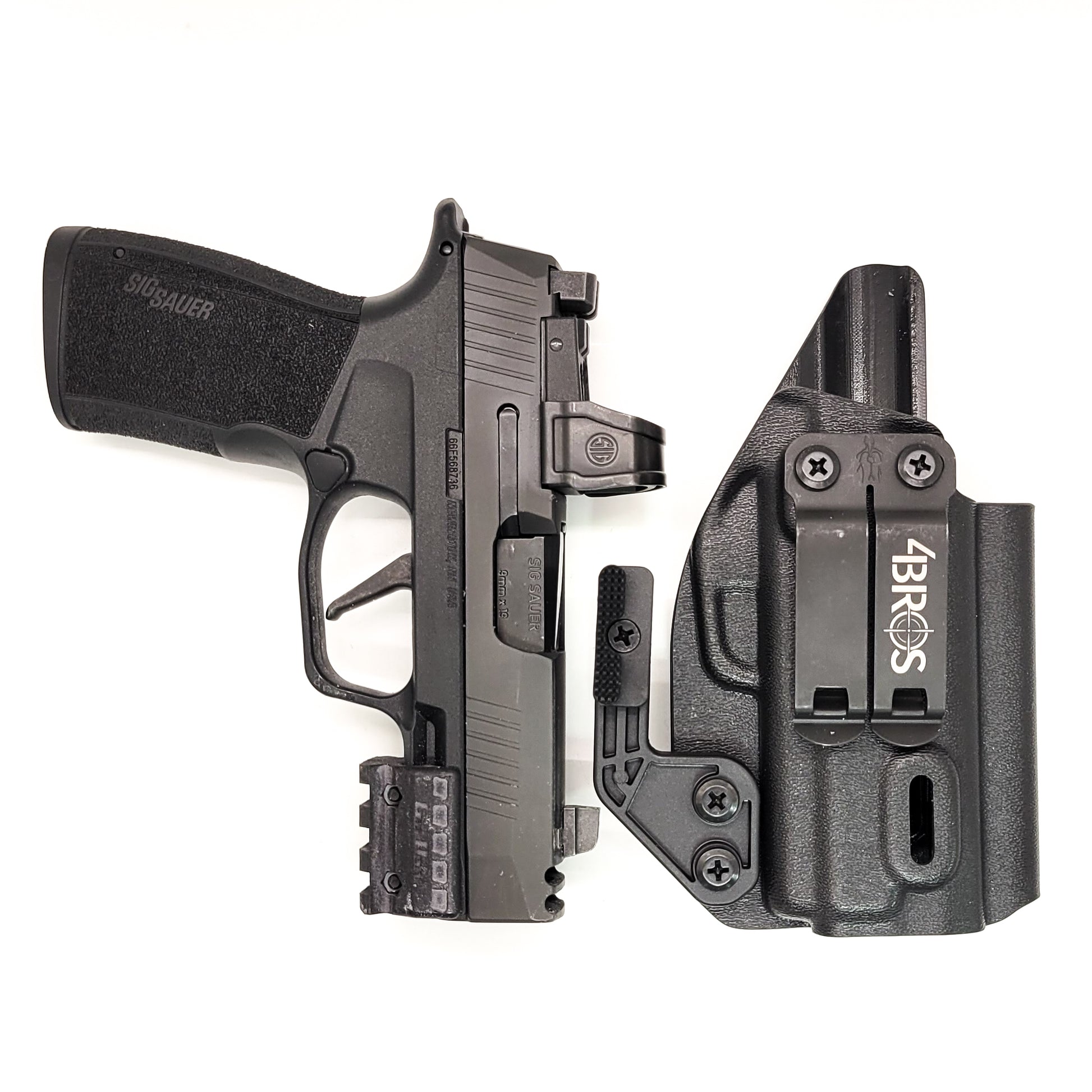 For the best IWB Kydex Inside Waistband Holster for the Sig Sauer P365-XMACRO or P365-XMACRO COMP with the GoGunsUSA Gas Pedal. shop Four Brothers holsters. 