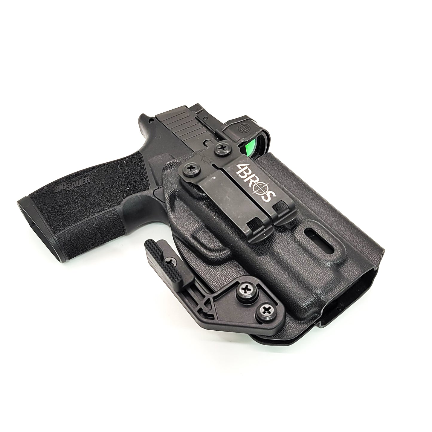 For the best IWB Kydex Inside Waistband Holster for the Sig Sauer P365-XMACRO or P365-XMACRO COMP with the GoGunsUSA Gas Pedal. shop Four Brothers holsters. 