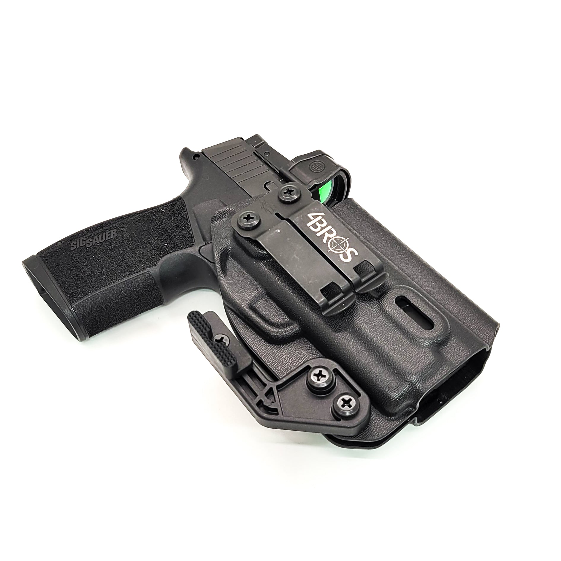For the best IWB Kydex Inside Waistband Holster for the Sig Sauer P365-XMACRO or P365-XMACRO COMP with the GoGunsUSA Gas Pedal. shop Four Brothers holsters. 