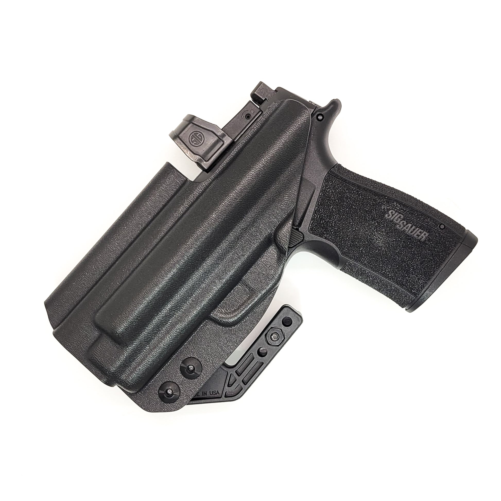 For the best IWB Kydex Inside Waistband Holster for the Sig Sauer P365-XMACRO or P365-XMACRO COMP with the GoGunsUSA Gas Pedal. shop Four Brothers holsters. 